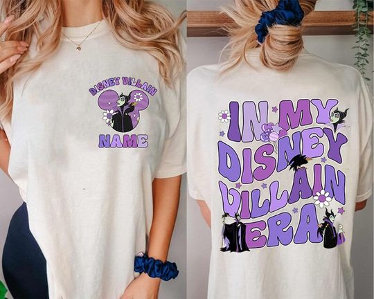 Two-sided Disneyland Villains Shirts, In My Disneyland Villain Era Shirt, Disneyland Funny Villain Era Shirt, Disneyland Maleficent Shirts