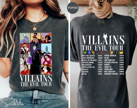 Villains Eras Tour Shirt, Disneyland Villains Tour Tee, Villains Characters Shirt, Girl Trip Shirt, Disneyland Family Shirt, Birthday Gift