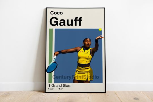 Coco Gauff Poster, Tennis Minimalist Poster
