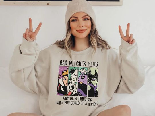 Bad Witches Club Sweatshirt, Disney Villains Sweatshirt, Disney Funny Villain Sweatshirt, Maleficent Sweatshirt, Evil Queen Sweatshirt