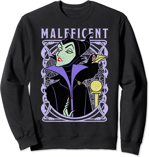Disney Sleeping Beauty Maleficent Old School Poster Sweatshirt