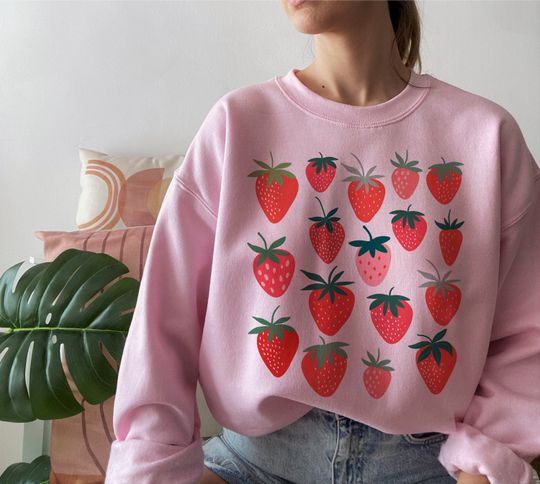 Strawberry Sweatshirt, Strawberry Gift, Gift for Her