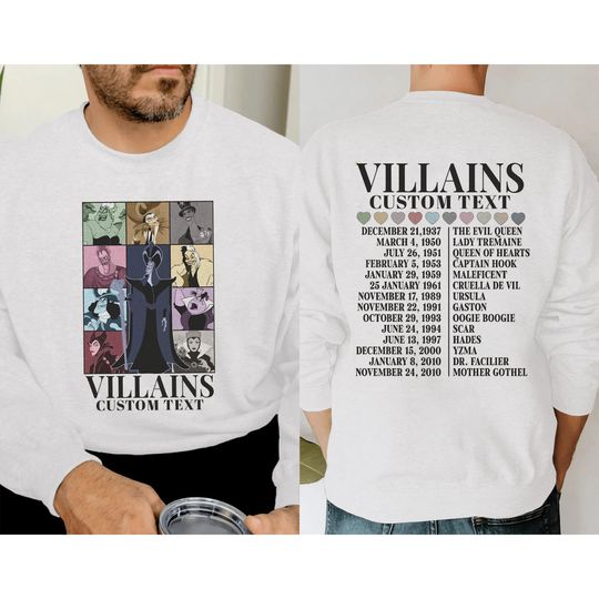 Animated Villains Tour 2 Sided T-Shirt, Evil Collection Tour Shirt, Villain Squad Tee, Magical Kingdom Family Shirt, Halloween Shirt