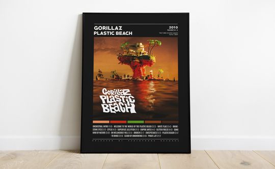 Gorillaz Posters / Plastic Beach Poster / Album Poster, Home Decor, Gorillaz, Demon Days, Plastic Beach