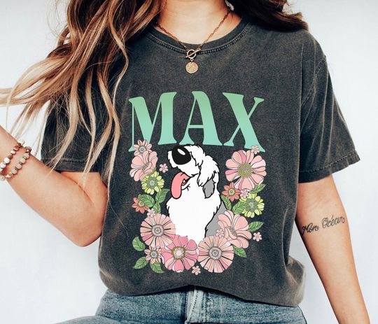 Max Dog Floral Retro Shirt, The Little Mermaid T-Shirt
