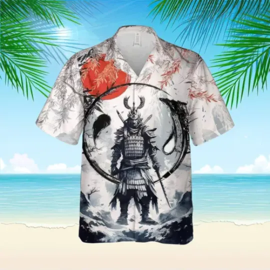 Samurai Warrior Hawaiian Shirt Samurai General Armor Samurai Lovers Aloha Shirt
