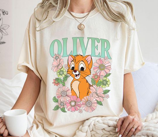 Oliver Floral Retro Shirt, Oliver and Company T-Shirt