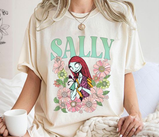 Sally Floral Retro Shirt, The Nightmare Before Christmas T-Shirt