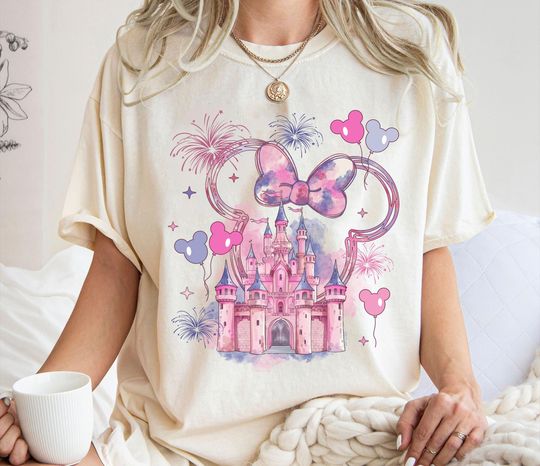 Minnie Castle Shirt, Disney Castle T-shirt, Mickey Balloon Tee