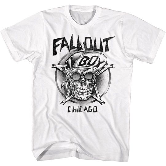 Fall Out Boy FOB Chicago White Adult T-Shirt