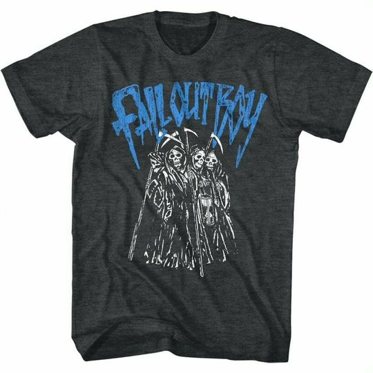 Fall Out Boy Shirt Vintage Rock Band Men's Black T-shirt FOB Pop Music Concert Tour Merch Grim Reapers Punk Logo Graphic Tees