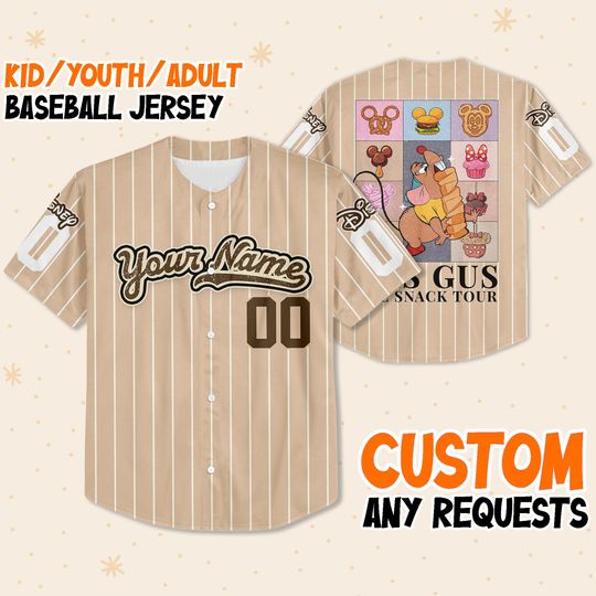 Personalize GusGus the snack tour disney, Custom Disney Jersey Vintage Baseball Jersey