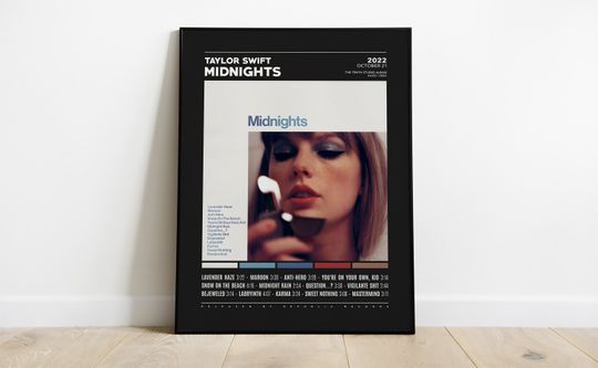 Taylor Posters / Midnights Poster, Album Cover Poster, Poster Print Wall Art, Home Decor, Evermore, Folklore, Midnights