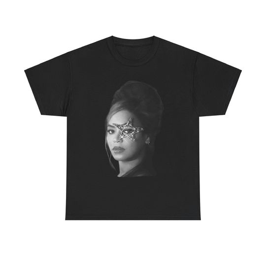 Beyonce Cowboy Carter Portrait Tee:  Black and White