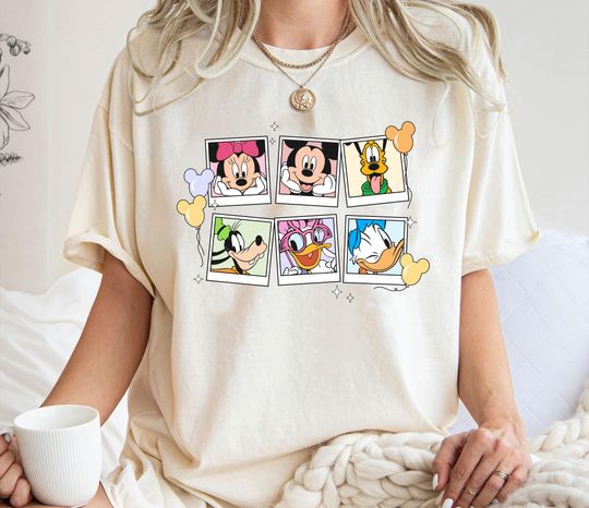 Mickey and Friends Shirt, Vintage Mickey Polaroid T-shirt