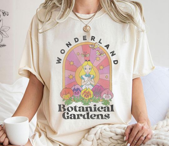 Retro Botanical Gardens Shirt, Alice in Wonderland T-Shirt
