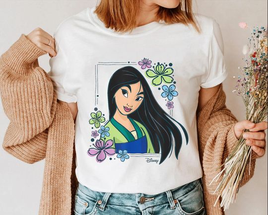 Mulan Flowers Shirt, Mulan T-shirt, Disney Princess Tee
