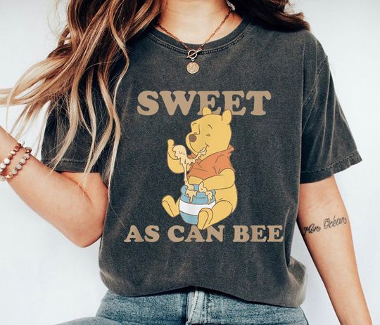 Vintage Sweet As Can Bee Eating Honey Shirt, Winnie The Pooh T-Shirt