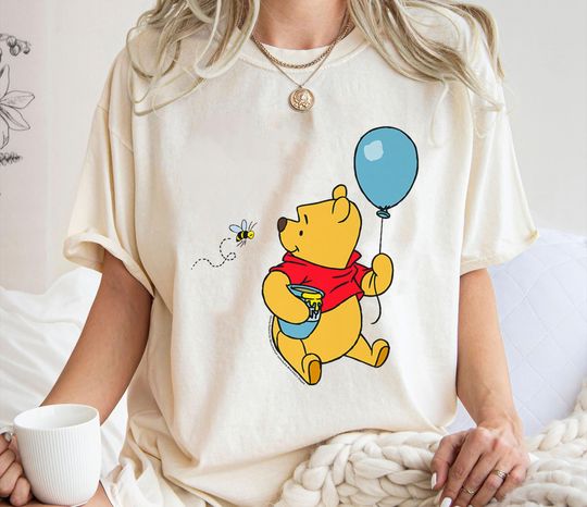 Pooh With Balloon & Honey Smiling At Bee Shirt