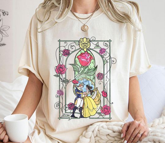 Belle And Beast Stained Glass Shirt, Beauty and The Beast Shirt