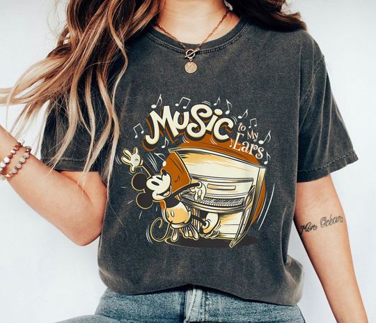 Vintage Music To My Ears Shirt, Mickey Mouse T-Shirt