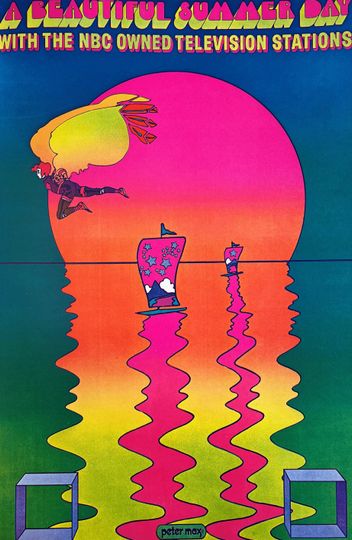 NBC by Peter Max Psychedelic Pop Art Poster