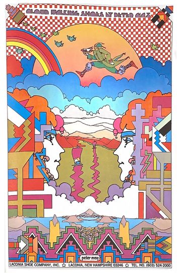 Cloud walking by Peter Max. Poster print on paper