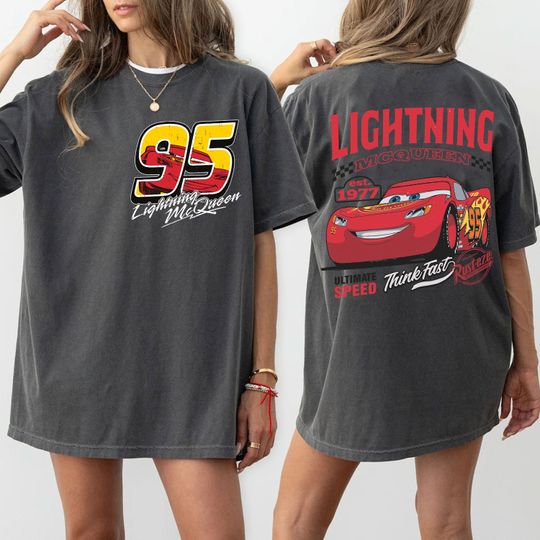 Retro Two Sided Lightning McQueen Shirt,Lightning McQueen