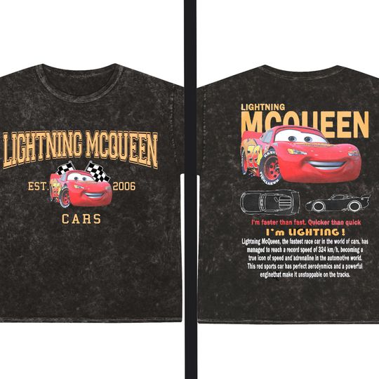 2 Sides Limited McQueen T-Shirt Vintage Cars Movie Tee