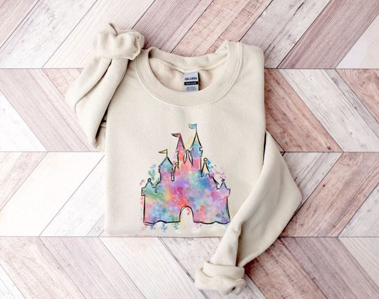 Watercolor Magical Kingdom Sweatshirt, Disney Magical Castle Sweatshirt, Princess Castle Sweatshirt, Watercolor Disney Castle Sweatshirt