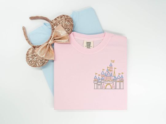 Disneyland Castle embroidered Tshirt, Sleeping Beauty Castle embroidered shirt, t-shirt, Disney Princess Shirt, Disney tshirt, Disney shirt