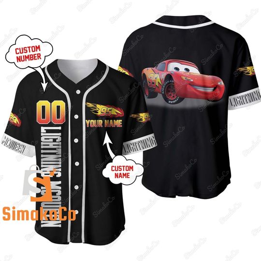 Lightning McQueen Baseball Jersey, Lightning McQueen Shirt