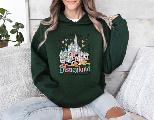 Disney Castle Hoodie, Retro Walt Disney , Disney Family Hoodie, Disneyland Vacation , Magic Kingdom Gift, Mickey Friend