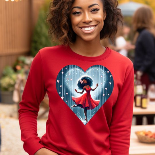Self Love Queen Sweatshirt, Valentine's Day Crewneck, Black Girl Sweatshirt, Women's Holiday Crewneck