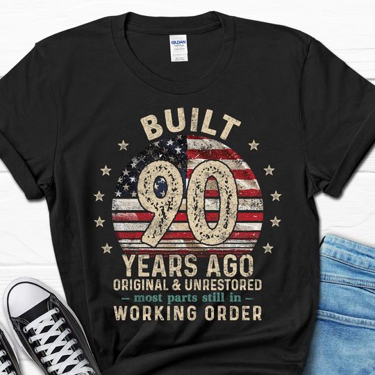 Built 90 Years Ago Shirt, Vintage 1934 Shirt, 90th Birthday Gift, Turning 90 Gift, Retro Classic T-Shirt for Him, Birthday Gift for Men