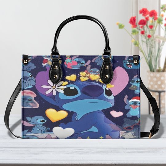 Cute Stitch Women Leather Handbag, Gift for women, Gift for mom