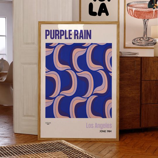 Pur Rain Trendy Disco 70s Poster, Retro Funky Wall Art