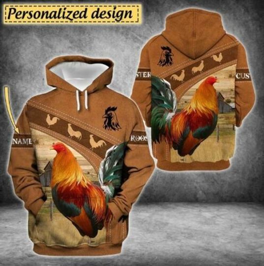 Personalized Rooster Chicken Farm Life Gift 3D Hoodie All Over Printed