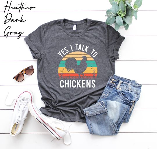 Yes I Talk To Chickens Shirt, Vintage Funny Chicken Shirt, Retro Farmer Chickens Tee, Chicken Lover Gift, Farmer Shirt, Yep Chicken Graphic
