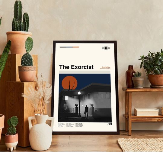 The Exorcist Movie Poster, The Exorcist Print, Movie Poster, Midcentury Art