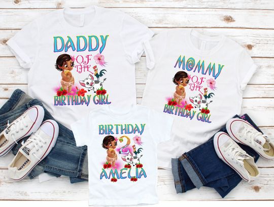 Moana Birthday Shirt,Moana Family Shirts,Baby Moana Family Birthday Shirt,Personalized Moana Apparel,Birthday Girl T-Shirts,Baby Moana