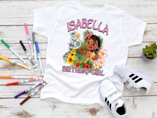 Moana Birthday Shirt, Moana Family Shirts, Baby Moana Family Birthday Shirt, Personalized Moana Apparel,Birthday Girl T-Shirt