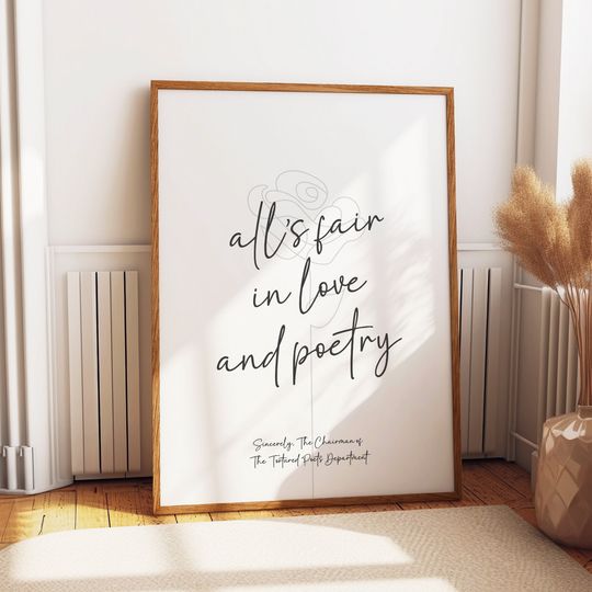 The Tortured Poets Department Alls Fair Printable Poster, taylor version Wall Art