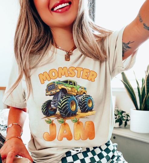 Monster Truck Jam, Mom Momster Dadster Kidster Boy Mama Dad T-shirt
