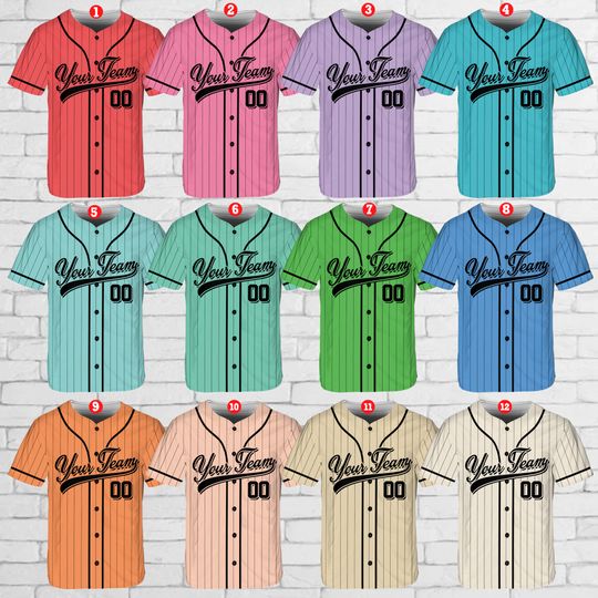 Basic Baseball Jersey, Custom Team Name And Number Baseball Jersey
