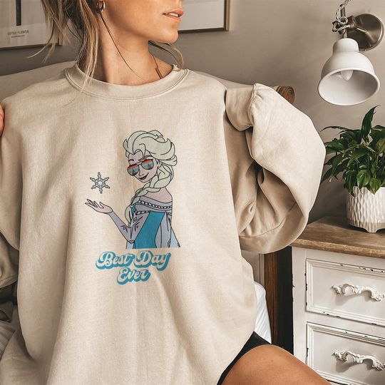 Retro Princess Elsa Sweatshirt, Frozen, Frozen Elsa Sweatshirt, Frozen Cartoon Sweater, Disney Princess Sweatshirt, Disney Sweatshirts