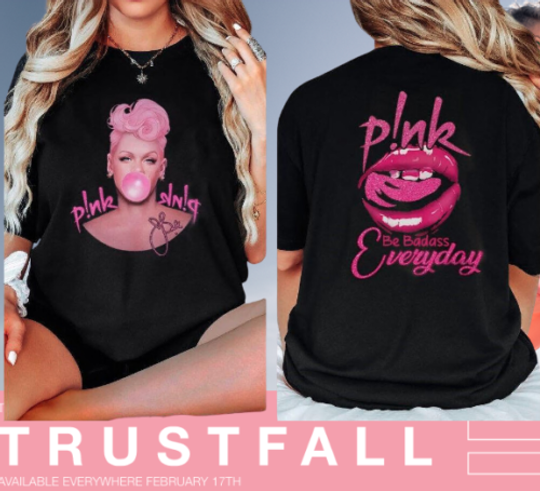 Pink Trustfall Album Double Sided Shirt, Pink Summer Carnival Music Concert Double Sided Shirt