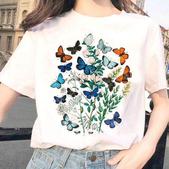 Boho Butterfly T-Shirt, Womens T-shirts, Boho Chic, BotanicalTee
