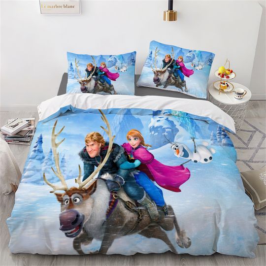 Frozen Printing Three Piece Bedding Set Comfortable and Fashionable