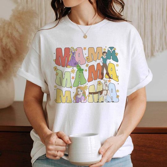 Retro Tangled Mama Shirt, Rapunzel Princess Mama Shirt, Princess Mom Shirt, Mother's Day Shirt